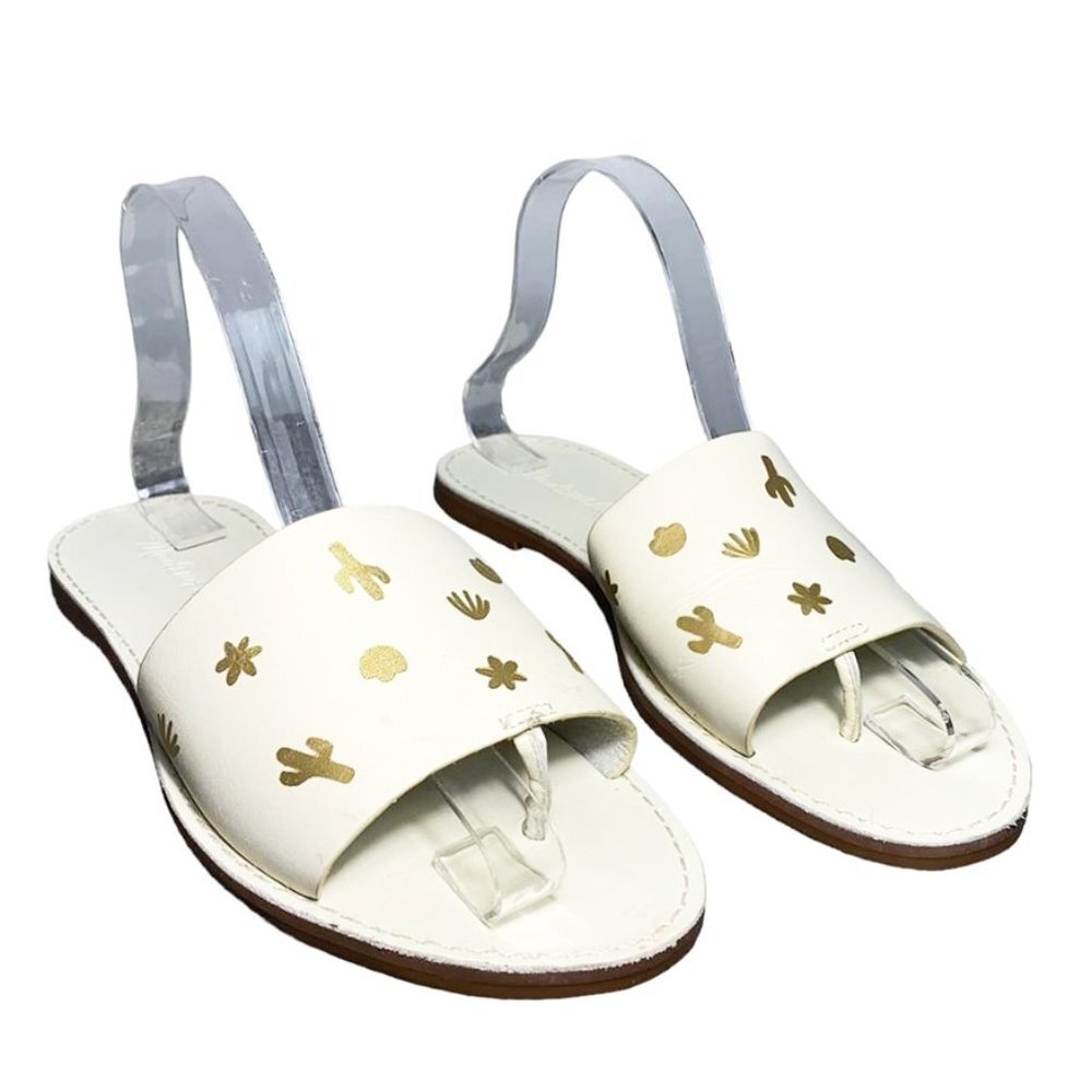MADEWELL Cactus Print Leather Thong Slides - Picture 3 of 8